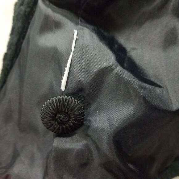 TSUNAMI FLORAL TEXTURED coat jacket black poly button closure 2-pockets womens M - Picture 9 of 9